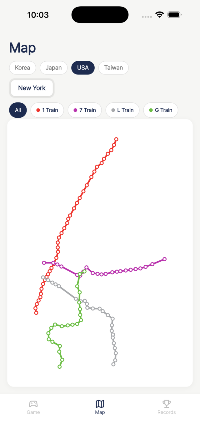 Route map explorer screen